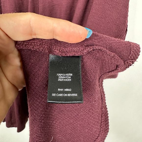 2/$30 Torrid Mini Slub Rib Fluted Dress M/L Winetasting Ruched Sweetheart #7569 - Picture 13 of 16